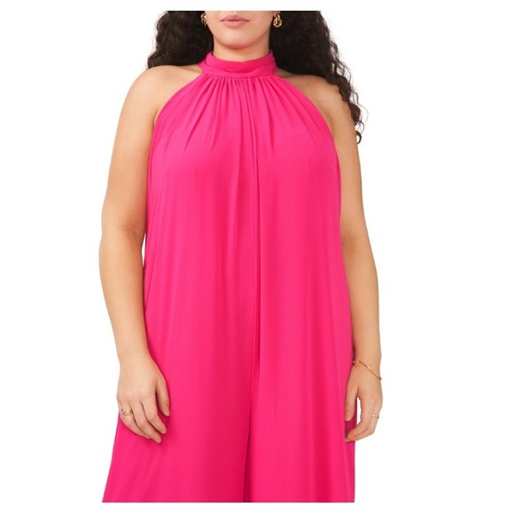 ***FREE SHIPPING*** Vince Camuto Women's Halter Jumpsuit Pomegranate Pink Romper - Picture 8 of 8